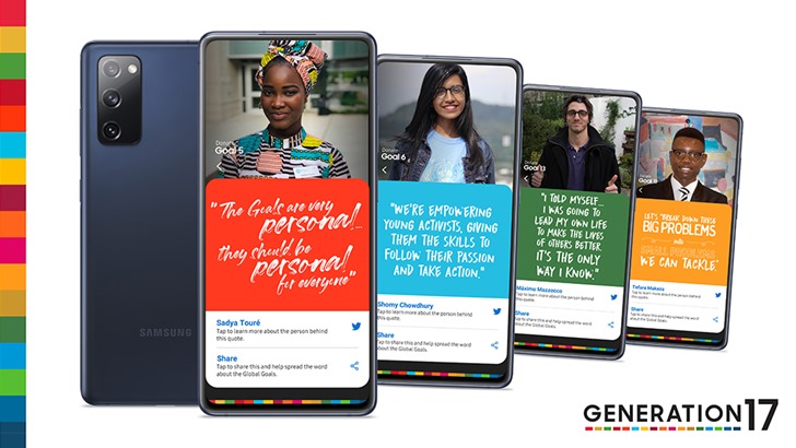 GENERATION17 메인 화면 / The Goals are very personal they should be personal for everyone. we'ew empowering young activists. giving them the skills to follow their passion and take action. i told myself i was going to lead my own life to make the lives of other better. way i know. let's break down these big problems small problema we can tackle. generation17