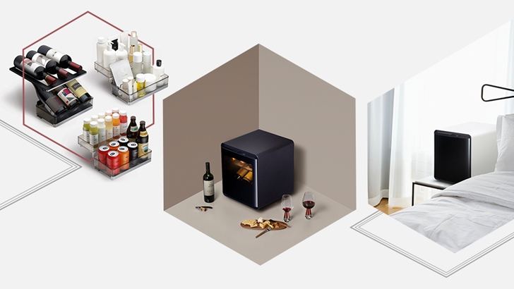 다양한 모습의 비스포크 큐브 냉장고 이미지