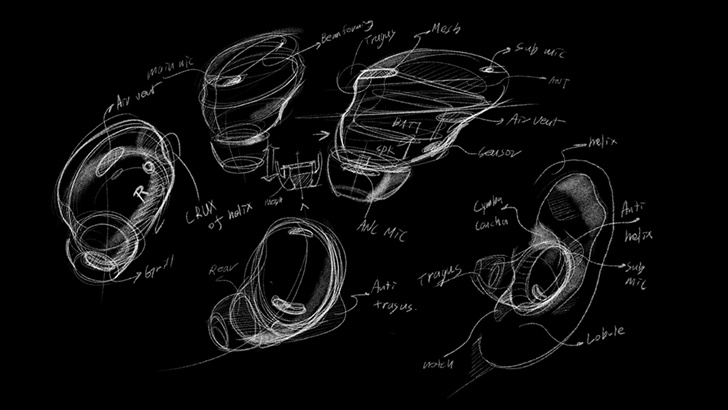 갤럭시 버즈 프로 디자인 스케치