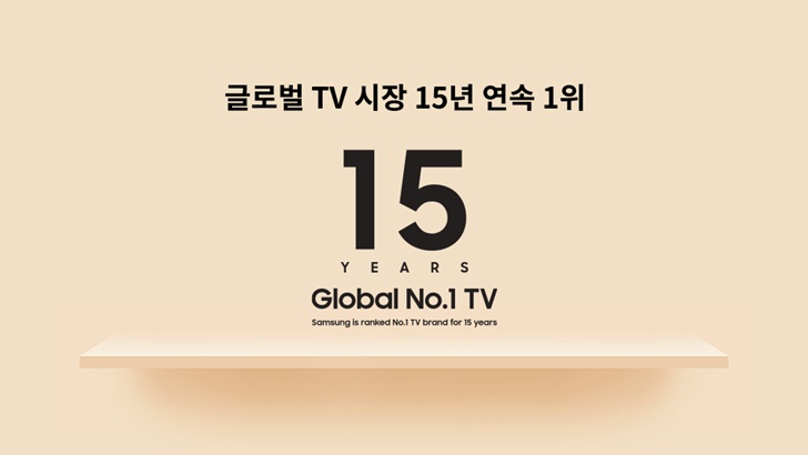 글로벌 TV 시장 15년 연속 1위 15YEARTS Global No.1 TV Samsung is ranked No.1 TV brand for 15 years