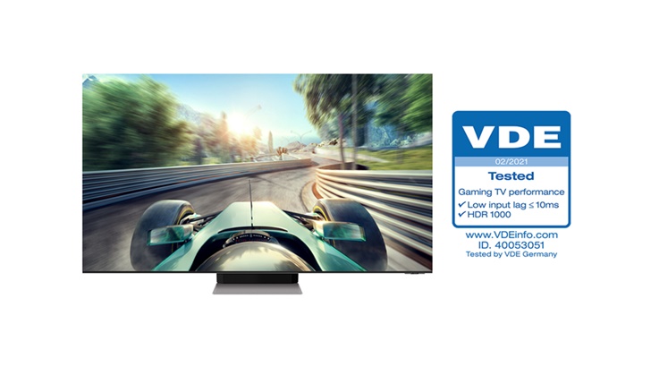 Neo QLED TV 제품 이미지와 ‘게이밍 TV 성능’ 인증 로고