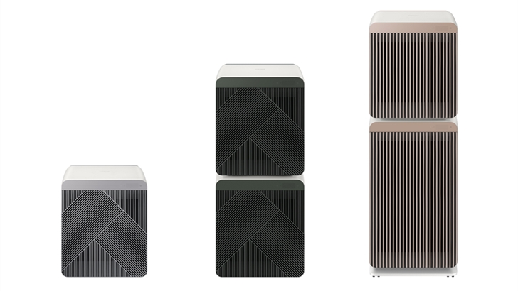 비스포크 큐브 에어 제품들이 놓여 있다.