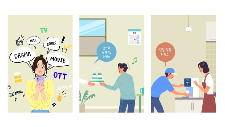 구독 형태의 종류. 무제한형 정기배송형 렌털형