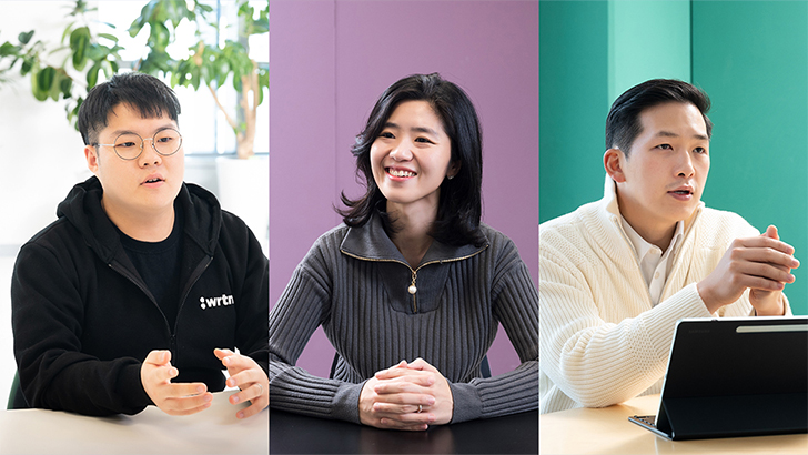 C랩 아웃사이드 인터뷰 관련 이미지(뤼튼테크놀로지스 김태호 이사, 포티파이 문우리, 에버엑스 윤찬)