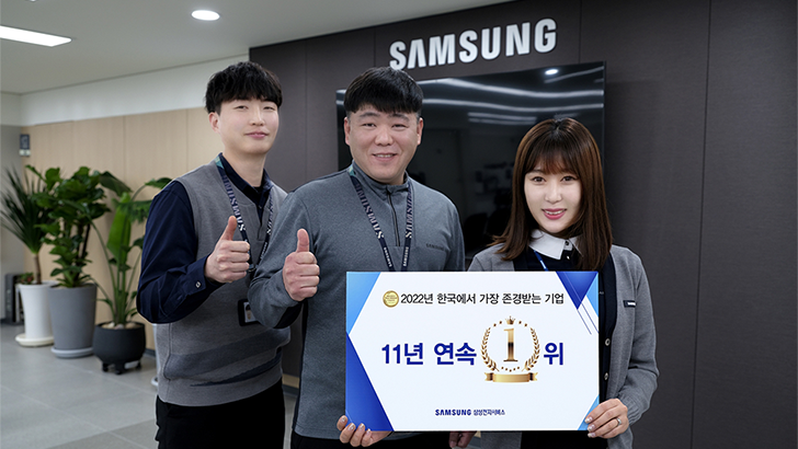 2022년 한국에서 가장 존경받는 기업 1위 기념 촬영