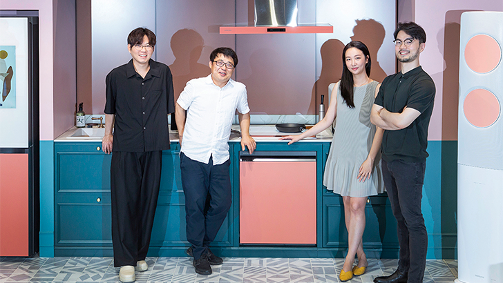비스포크 인덕션 디자이너. 좌측부터 삼성전자 생활가전사업부 최준혁 프로, 김요한 프로, 권윤주 프로, 김현수 프로