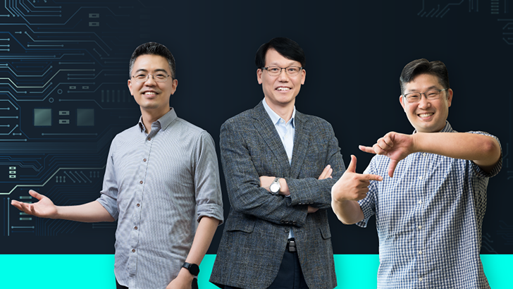 왼쪽부터 박성범 상무, 김민구 부사장, 최종성 PL