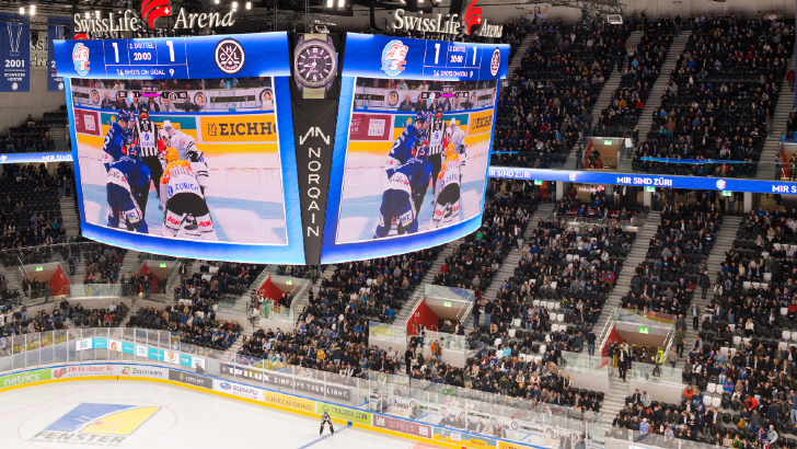 삼성전자, 유럽 최대 크기의 큐브형 LED 사이니지로 ‘스위스 라이프 아레나’ 밝히다
