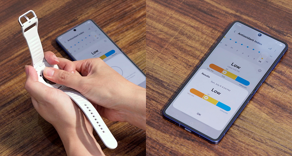 ▲ 항산화 지수 측정 및 결과 컷