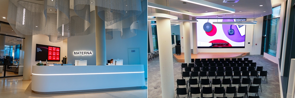 독일 IT기업 마테르나는 사무실 내 다양한 공간에 삼성전자 디스플레이를 설치하며 비즈니스 효율 제고를 도모했다