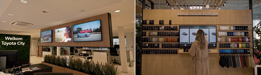 토요타는 40개국 1,250개 토요타 매장에 삼성 스마트 사이니지 및 솔루션을 적용했다.
