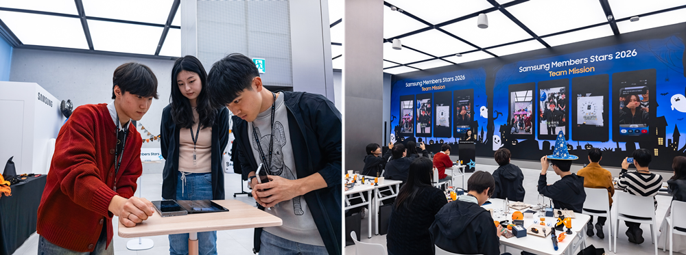 그룹 액티비티에 몰입 중인 스타즈의 모습.