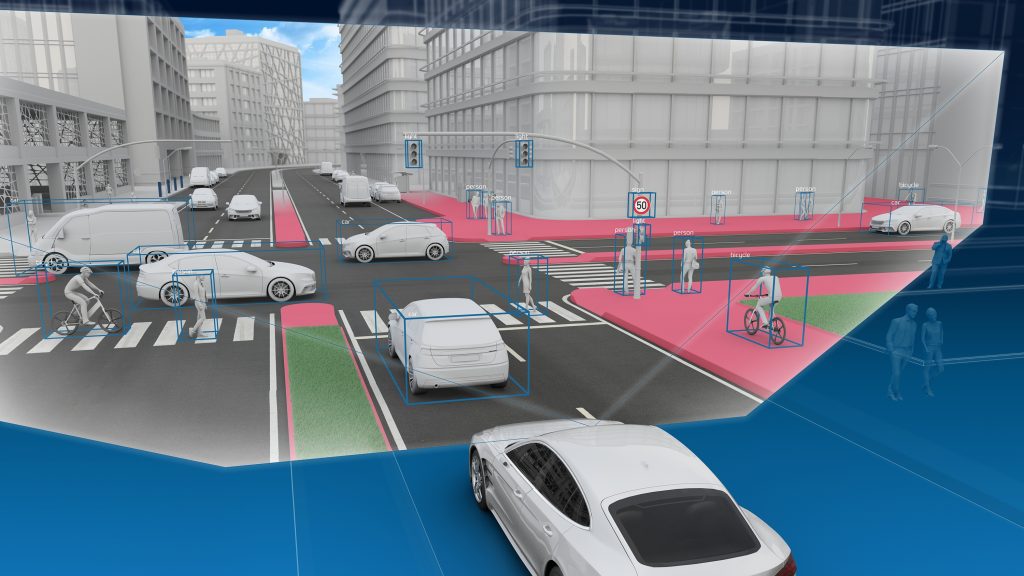 ADAS(첨단 운전자 보조 시스템) 개념 이미지.