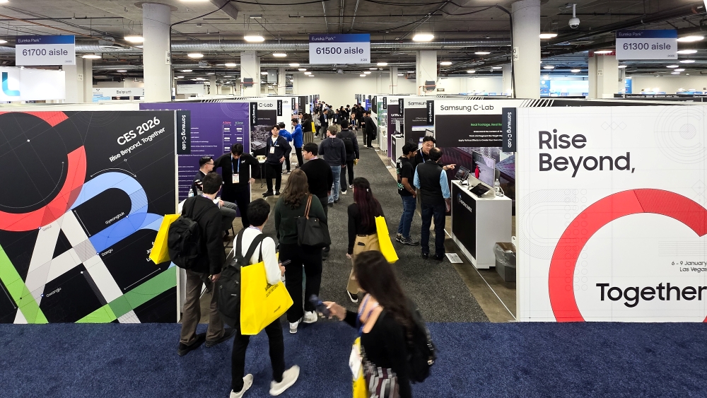 라스베이거스 ‘베네시안 엑스포(Venetian Expo)’ 내 스타트업 전시관 ‘유레카 파크’에 마련된 삼성전자 C랩 전시관.