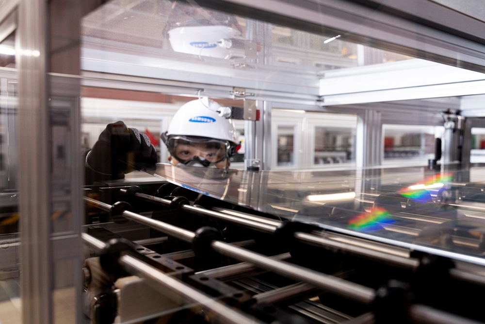 삼성디스플레이 유리 폐기 공정.