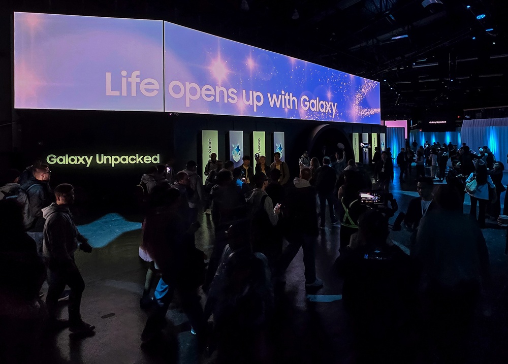 25일(현지시간) 미국 샌프란시스코에서 개최된 상반기 '갤럭시 언팩 2026' 행사장 모습.