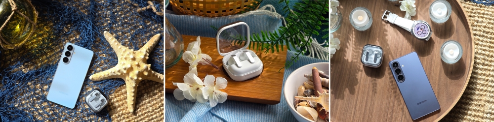 행사 공간에 마련된 갤럭시 S26 시리즈, 버즈4 프로, 워치8.