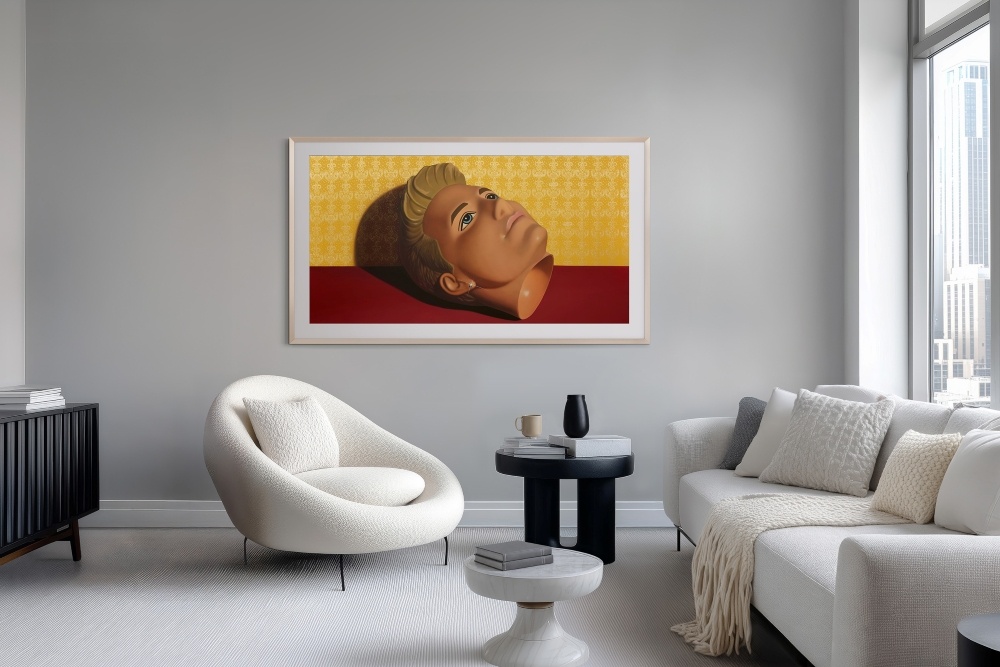 26년형 삼성 아트 TV ‘더 프레임 프로’에 전시된 쑨이티엔의 ‘켄.’ 삼성 아트 스토어의 ‘아트 바젤 홍콩 2026’ 컬렉션에서 찾아볼 수 있다.