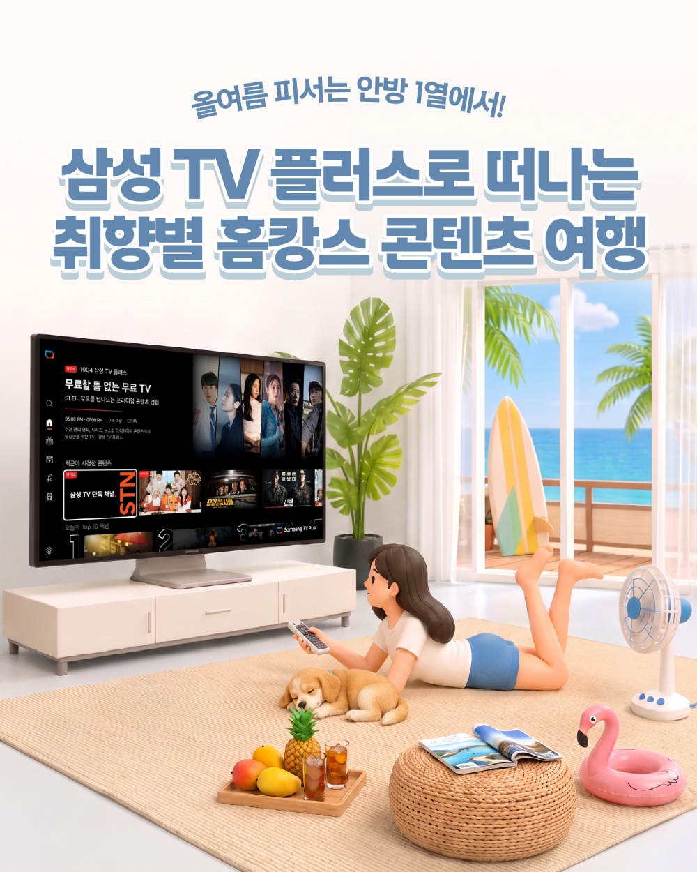 올여름 피서는 안방 1열에서!
삼성 TV 플러스로 떠나는 취향별 홈캉스 콘텐츠 여행