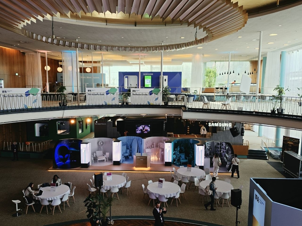 삼성전자가 IFA 2026이 열리는 '메세 베를린(Messe Berlin)'의 'IFA 팔레(IFA Palais)' 전시 공간에 마련한 크리에이터 허브 모습.

